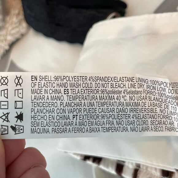 Forever 21 Satin Cow Print Crop Top Brown White Handkerchief Hem S - Picture 5 of 6